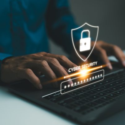 Cyber security concept. User enter username and password for personal information access. Data login protect and secure internet access, screen padlock technology, cybersecurity, encryption privacy,